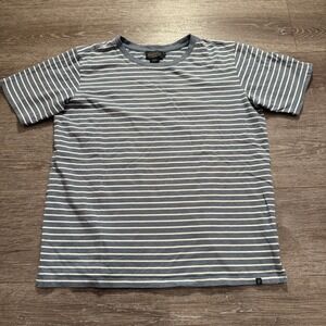 PENDLETON Shirt Womens Medium Blue White Striped Dove Tee Crew Neck Cotton Adult